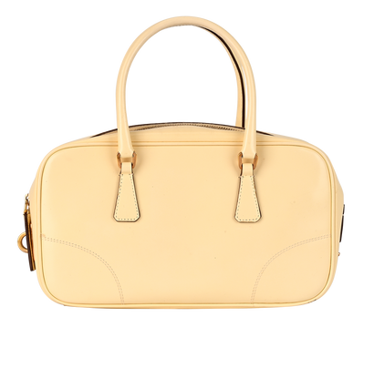 Bowling Tote, &pound;595, Handbags, Cream, Leather, Front view